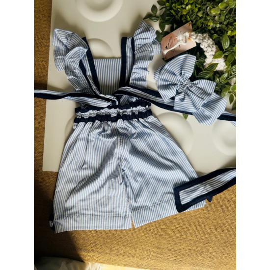 Nautical Stripe Bow Playsuit